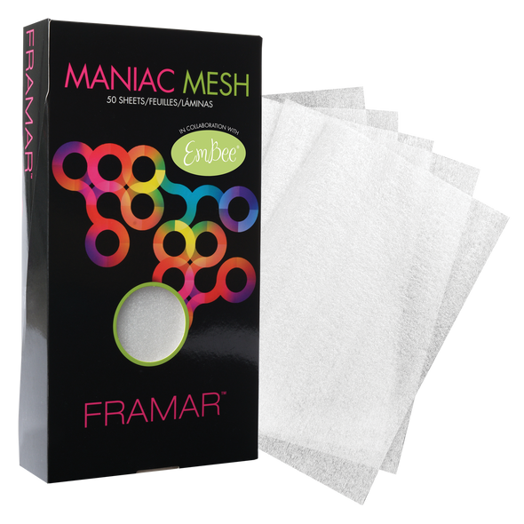 • Conveniently sized 6x11” pre cut 
   mesh strips.
• Re-usable; just spray down, then 
   wash with hot soapy water and dry. 
   100% barbicide safe!
• Color and lightener hugs the mesh 
   strips, eliminating slippage.
• Foil alternative that is healthy and 
   safe for the environment.
• Transparent, see the color right 
   through for easy processing.
