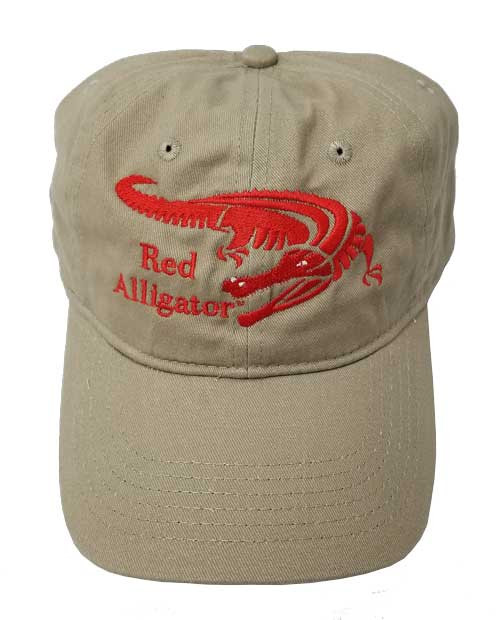 Red Alligator Cap in Khaki