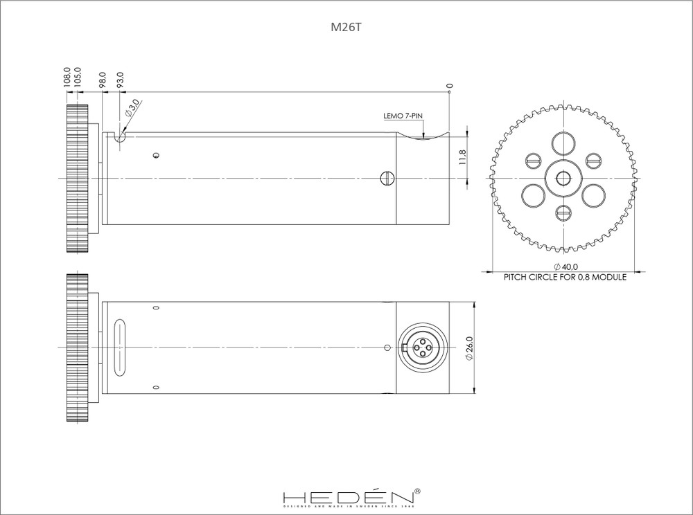 Hedén M26T Analog Servo Lens Motor