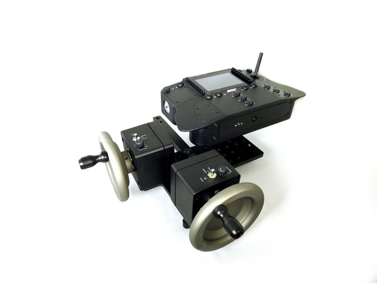 The Veracity Control Wheels for ARRI SRH-3 configured as a 2 Wheel Pan / Tilt.
Included hardware kit for mounting the Veracity Wheels with the ARRI SRH-3 Controller ( Supplied by customer )