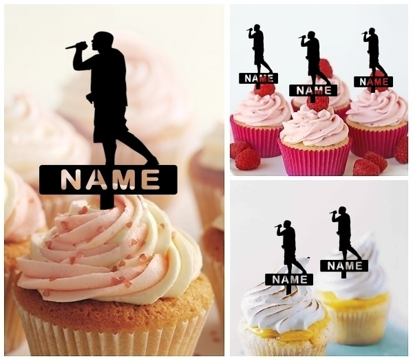 Ta02 Rock Band Singer Cupcake Toppers Acrylique De Mariage Joyeux Anniversaire Pour Gateau Partie Decoration 10 Pieces