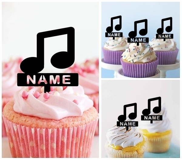Ta0619 Music Note Symbol Cupcake Toppers Acrylique De Mariage Joyeux Anniversaire Pour Gateau Partie Decoration 10 Pieces