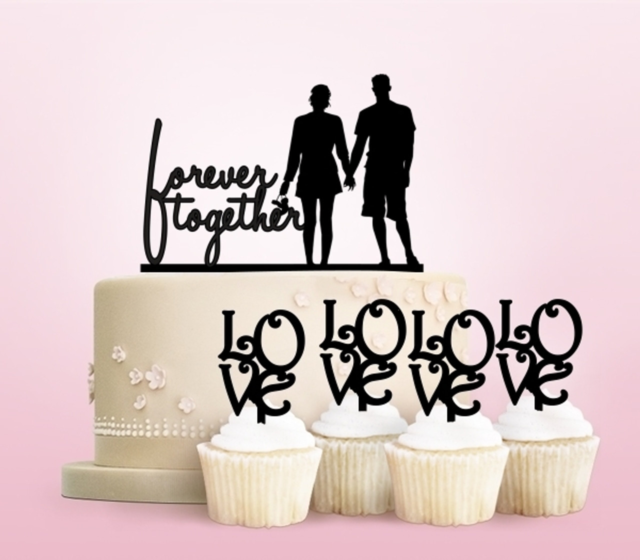 Tc0051 Forever Together Cake Cupcake Toppers Acrylique De Mariage