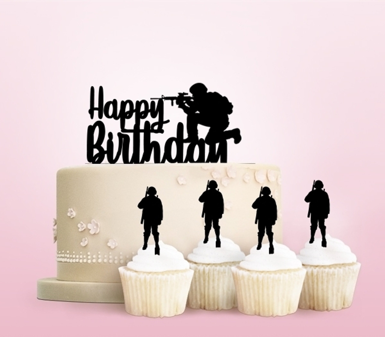 Tc0052 Happy Birthday Cake Cupcake Toppers Acrylique De Mariage Joyeux Pour Gateau Partie Decoration 11 Pieces