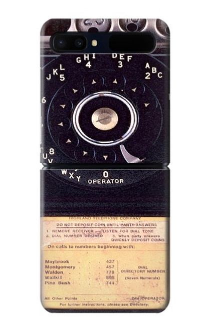 S0086 Vintage téléphone Etui Coque Housse pour Samsung Galaxy Z Flip 5G
