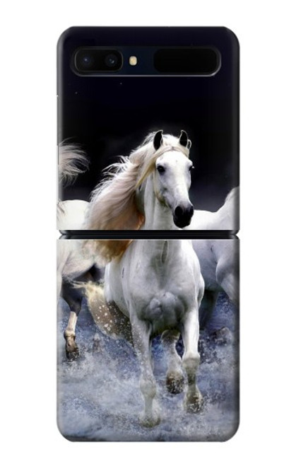 S0246 Cheval Blanc Etui Coque Housse pour Samsung Galaxy Z Flip 5G