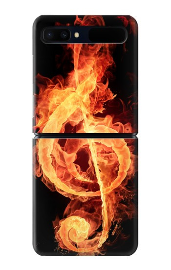 S0493 Note de musique Graver Etui Coque Housse pour Samsung Galaxy Z Flip 5G