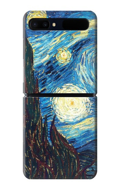 S0582 Van Gogh Starry Nights Etui Coque Housse pour Samsung Galaxy Z Flip 5G