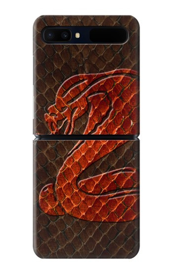 S0663 Cobra Serpent Peau Etui Coque Housse pour Samsung Galaxy Z Flip 5G