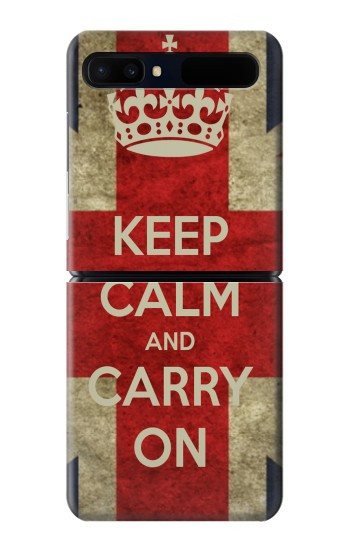 S0674 Garder le calme et continuer Etui Coque Housse pour Samsung Galaxy Z Flip 5G