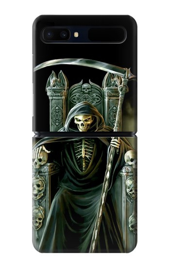 S1024 Roi Squelette Faucheuse Etui Coque Housse pour Samsung Galaxy Z Flip 5G