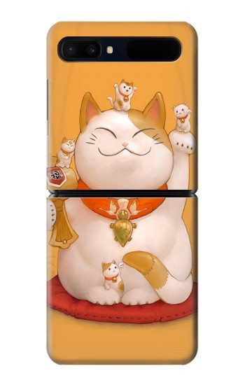 S1217 Maneki Neko Lucky Cat Etui Coque Housse pour Samsung Galaxy Z Flip 5G