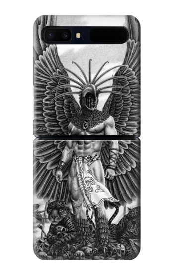 S1235 Guerrier aztèque Etui Coque Housse pour Samsung Galaxy Z Flip 5G