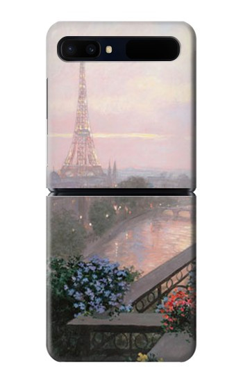 S1443 Terrasse à Paris Eifel Etui Coque Housse pour Samsung Galaxy Z Flip 5G