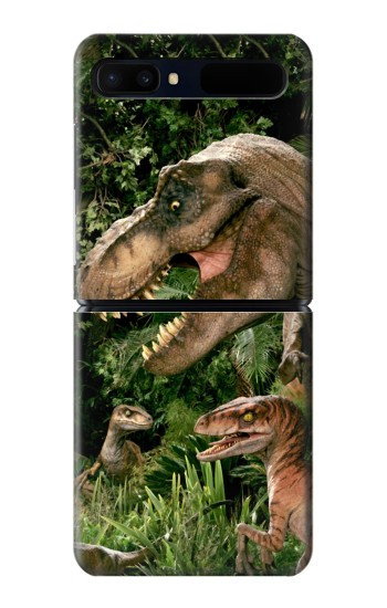 S1452 Dinosaur Trex Raptor Etui Coque Housse pour Samsung Galaxy Z Flip 5G