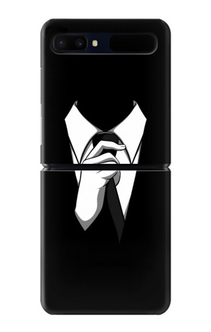 S1591 Anonymous Homme en Costume Noir Etui Coque Housse pour Samsung Galaxy Z Flip 5G