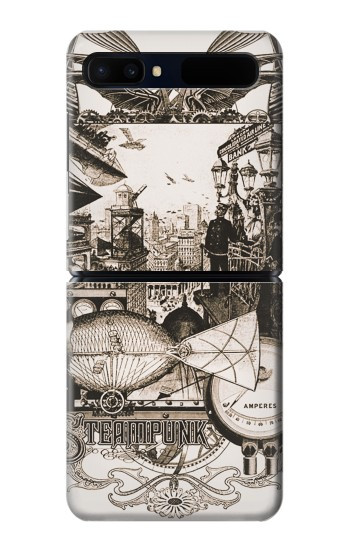 S1681 Dessin steampunk Etui Coque Housse pour Samsung Galaxy Z Flip 5G