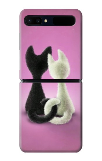 S1832 Chat d'amour Etui Coque Housse pour Samsung Galaxy Z Flip 5G