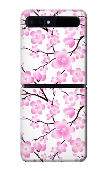S1972 Sakura fleur de Cerisiers Etui Coque Housse pour Samsung Galaxy Z Flip 5G