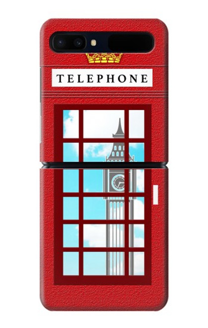 S2059 Angleterre britannique Cabine téléphonique Minimaliste Etui Coque Housse pour Samsung Galaxy Z Flip 5G