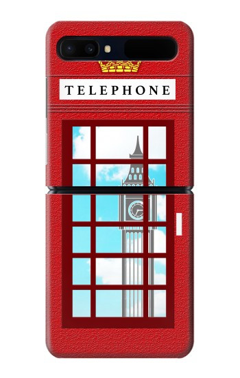 S2059 Angleterre britannique Cabine téléphonique Minimaliste Etui Coque Housse pour Samsung Galaxy Z Flip 5G
