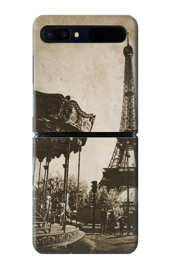 S2174 Tour Eiffel Paris Millésime Etui Coque Housse pour Samsung Galaxy Z Flip 5G