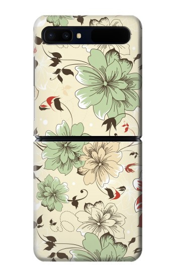 S2179 Motif Fleur Floral Art Millésime Etui Coque Housse pour Samsung Galaxy Z Flip 5G