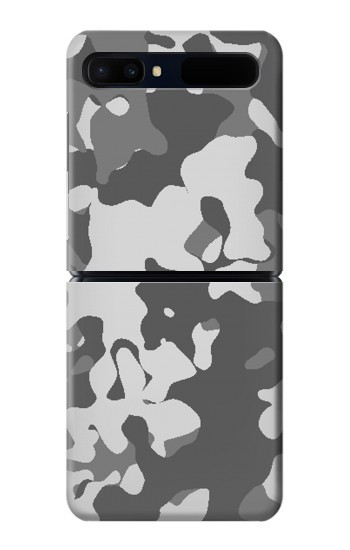 S2186 Gris Camo Camouflage Imprimé graphique Etui Coque Housse pour Samsung Galaxy Z Flip 5G