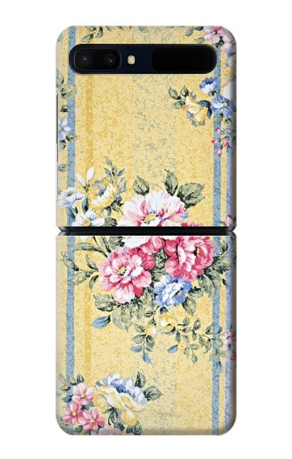 S2229 Fleurs millésimé Etui Coque Housse pour Samsung Galaxy Z Flip 5G