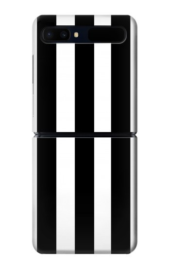 S2297 Noir et blanc rayures verticales Etui Coque Housse pour Samsung Galaxy Z Flip 5G