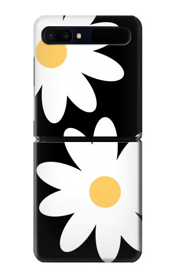 S2315 Fleurs de marguerite blanche Etui Coque Housse pour Samsung Galaxy Z Flip 5G