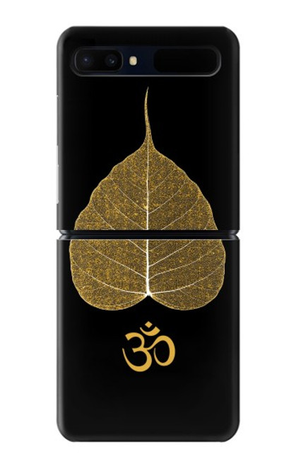 S2331 Feuille d'or bouddhiste Symbole de l'OM Etui Coque Housse pour Samsung Galaxy Z Flip 5G
