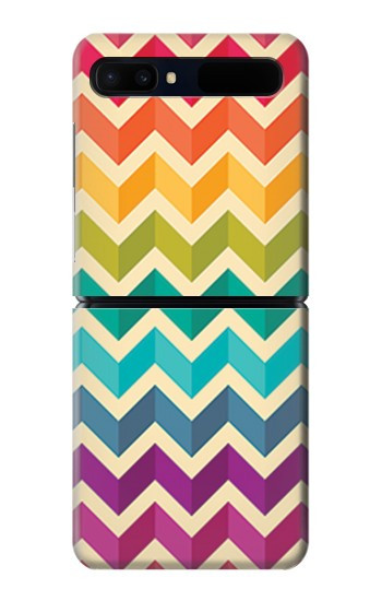 S2362 Arc en ciel coloré Shavron Zig zag Etui Coque Housse pour Samsung Galaxy Z Flip 5G