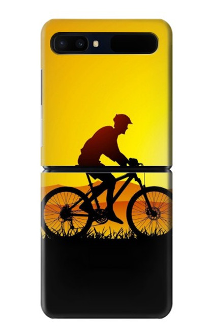 S2385 Vélo Vélo Coucher de soleil Etui Coque Housse pour Samsung Galaxy Z Flip 5G