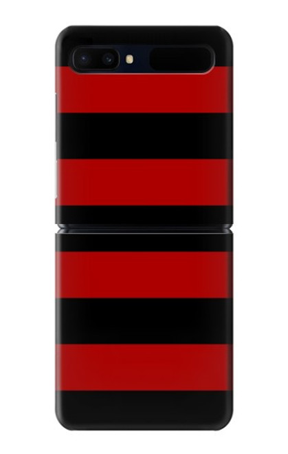 S2638 Noir et Rouge rayé Etui Coque Housse pour Samsung Galaxy Z Flip 5G