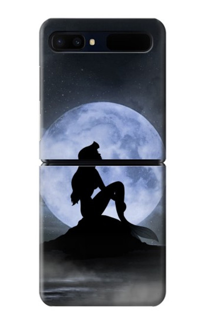 S2668 Silhouette sirène Lune Nuit Etui Coque Housse pour Samsung Galaxy Z Flip 5G