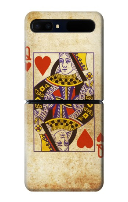 S2833 Poker Carte Coeurs Reine Etui Coque Housse pour Samsung Galaxy Z Flip 5G