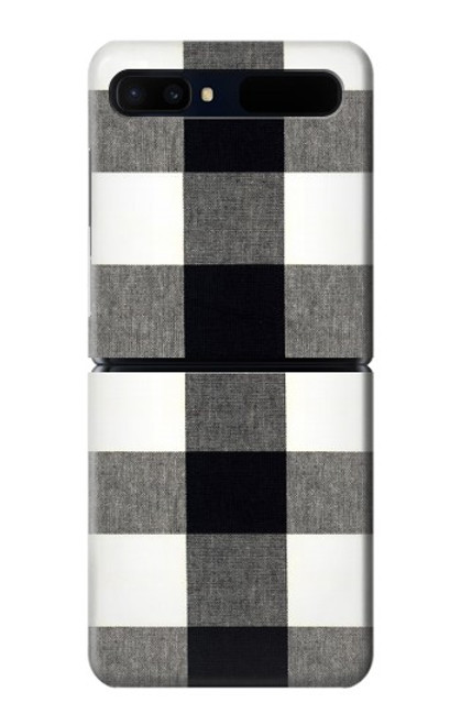 S2842 Noir et blanc Buffle motif de vérification Etui Coque Housse pour Samsung Galaxy Z Flip 5G