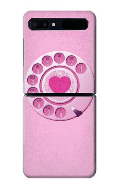 S2847 Rose Rétro téléphone Rotatif Etui Coque Housse pour Samsung Galaxy Z Flip 5G