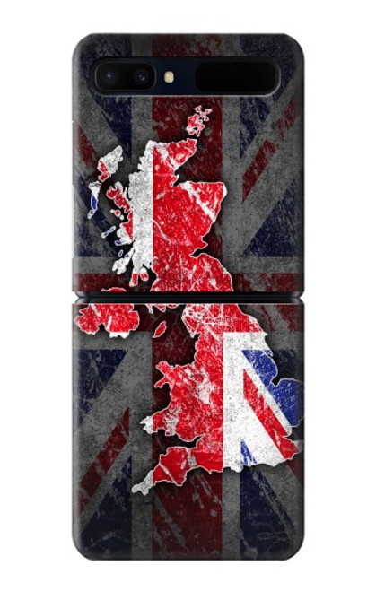 S2936 Royaume-Uni Drapeau britannique Carte Etui Coque Housse pour Samsung Galaxy Z Flip 5G