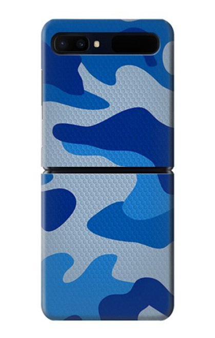 S2958 Armée Bleu Camo Camouflage Etui Coque Housse pour Samsung Galaxy Z Flip 5G