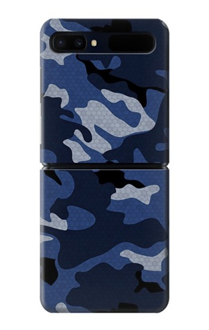 S2959 Marine Bleu Camo camouflage Etui Coque Housse pour Samsung Galaxy Z Flip 5G