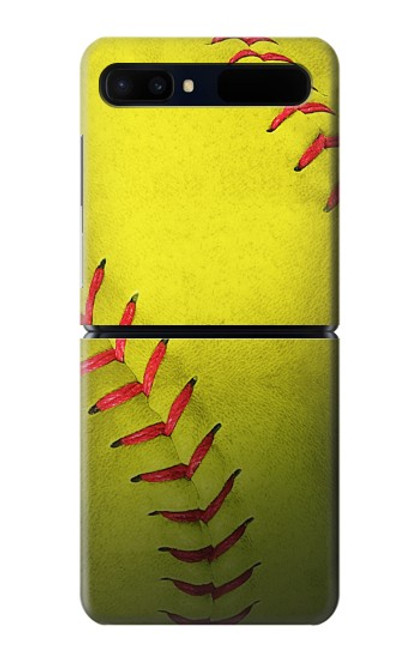 S3031 Softball balle jaune Etui Coque Housse pour Samsung Galaxy Z Flip 5G