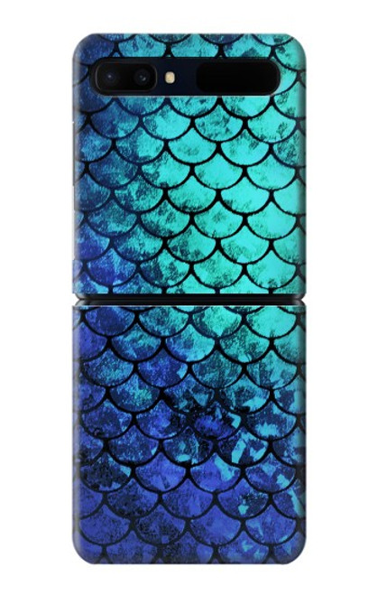 S3047 Vert Sirène écailles de poisson Etui Coque Housse pour Samsung Galaxy Z Flip 5G