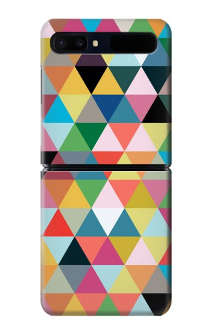 S3049 Triangles Couleurs vibrantes Etui Coque Housse pour Samsung Galaxy Z Flip 5G