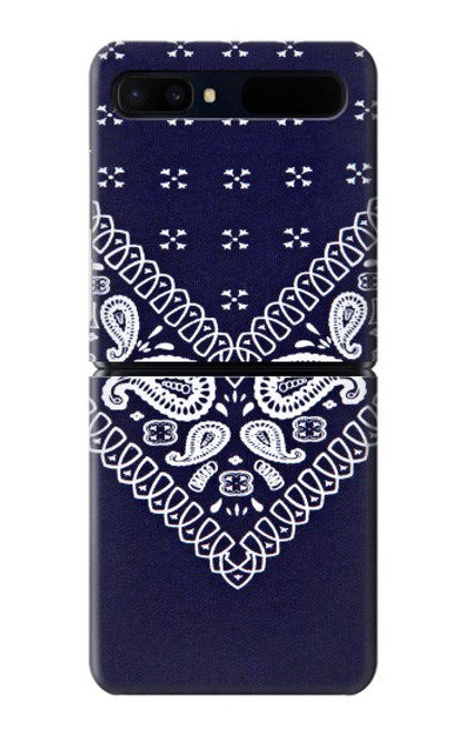 S3357 Marine Bleu Bandana Motif Etui Coque Housse pour Samsung Galaxy Z Flip 5G