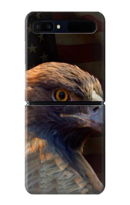 S3376 Aigle Drapeau américain Etui Coque Housse pour Samsung Galaxy Z Flip 5G
