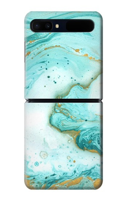 S3399 Vert Marbre Imprimer Graphique Etui Coque Housse pour Samsung Galaxy Z Flip 5G