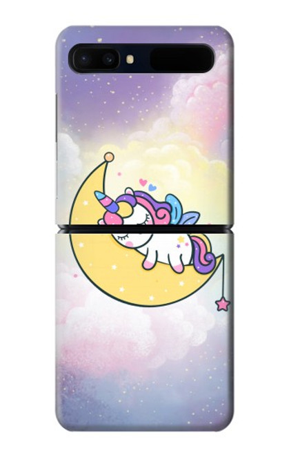 S3485 Mignon sommeil Licorne Etui Coque Housse pour Samsung Galaxy Z Flip 5G
