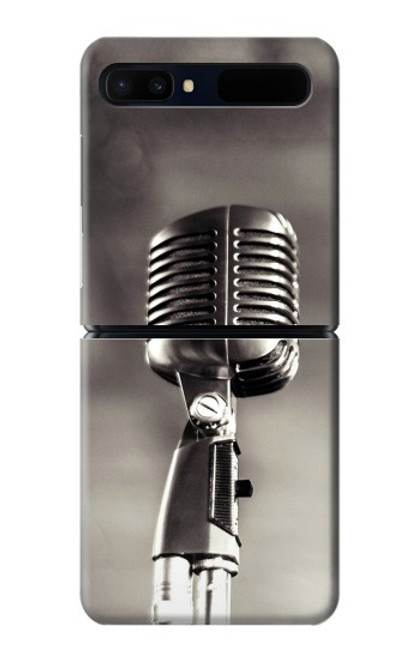 S3495 Microphone millésimé Etui Coque Housse pour Samsung Galaxy Z Flip 5G